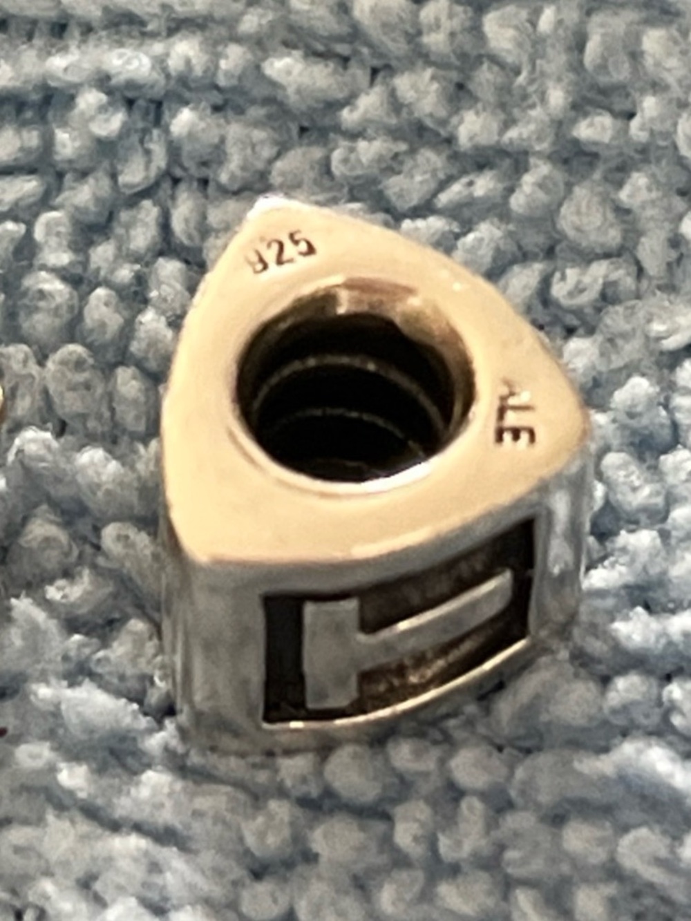 Authentic Pandora Retired 925 Sterling Silver Block Letter T Initial Charm - Picture 2 of 2